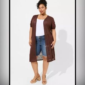 Duster Ruched Short Sleeve 3x